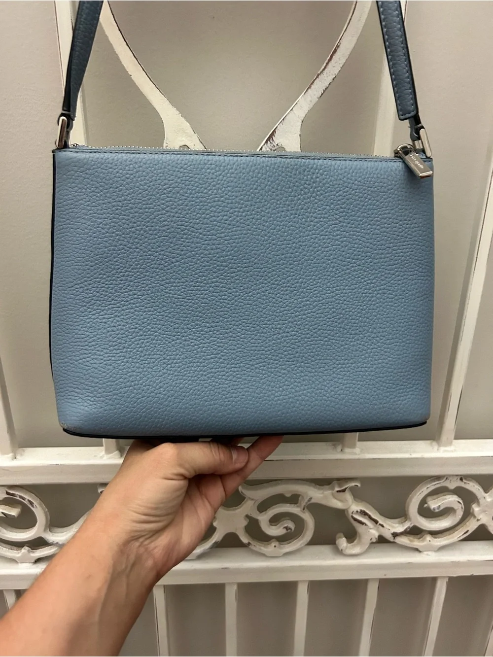 Kate Spade New York Blue Pebbled Leather Crossbody Shoulder Bag